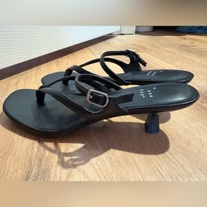 Black Buckle Sandal Heels